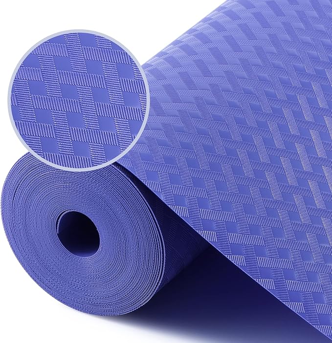 Shelf Liners for Kitchen Cabinets Refrigerator Liners Waterproof Kitchen Cupboard Liner Non Adhesive Drawer Mats EVA Material Fridge Liner for Shelves - Blue 11.8 x 393.7 Inches