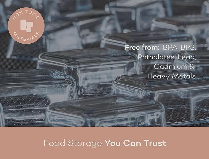 Large Glass Food Storage Containers with Lids | 3 Pack Set 52oz/6.4 cup