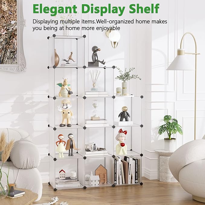 Cube Storage Organizer, 12-Cube Closet Cabinet Organizer, DIY Cube Shelf