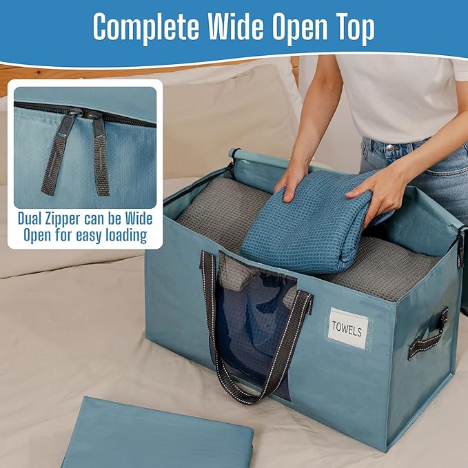 6 Pack Heavy Duty Moving Bags, Shiny Light Blue, 6 Pack