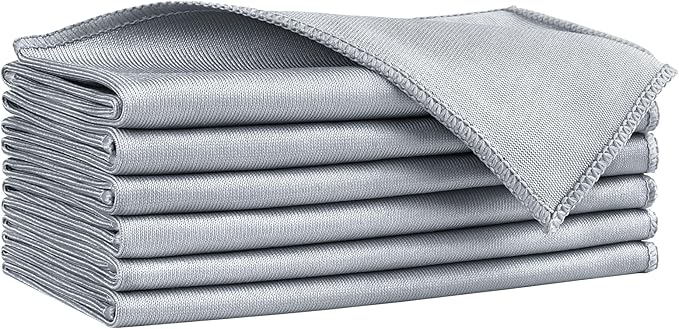 HOMEXCEL Microfiber Glass Cleaning Cloths 6 PK, Lint Free Streak Free, Reusable Microfiber Magic Cleaning Cloth for Cleaning Windows, Glasses, Mirrors