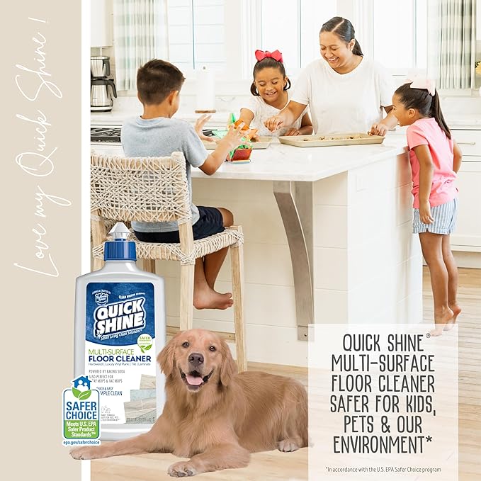 Quick Shine Ultimate Gold Spray Mop Kit | All-in-One 11 Pc Kit w/ Interchangeable Attachments | Floor Cleaner Included | No Batteries Needed | Pro Cleaning System for All Floor Types | 2-in-1 Mop