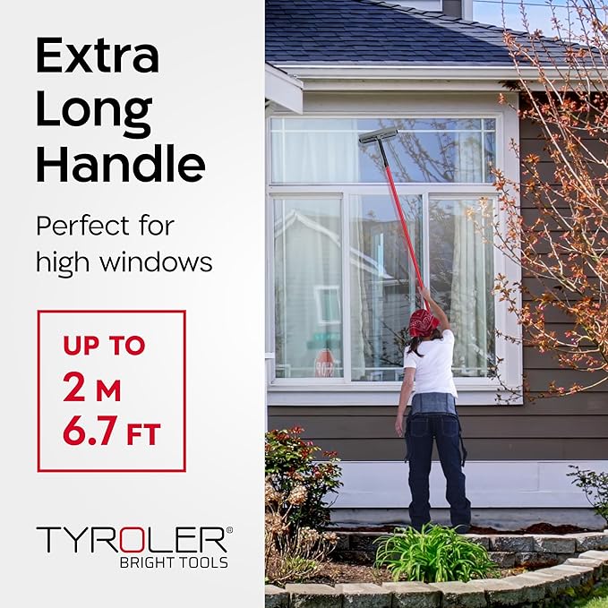 Tyroler Professional Window Squeegee for Home, 12"-80" Long Squeegee for Window Cleaning, 2-in-1 Window Cleaning Squeegee Kit
