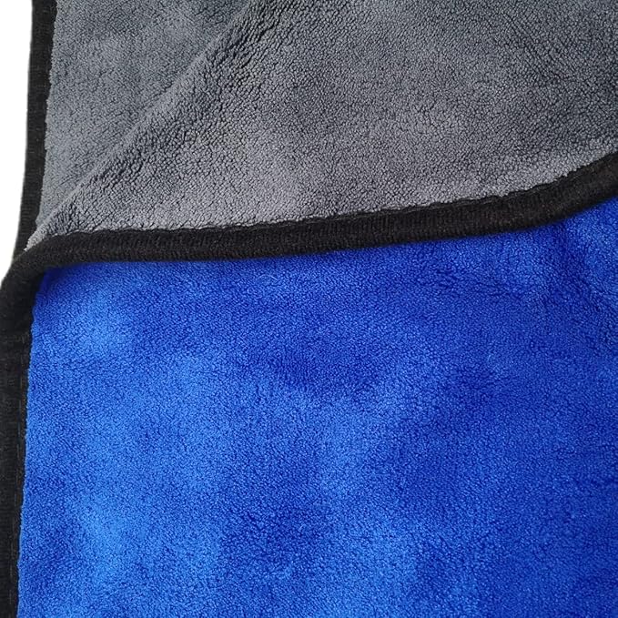Large Microfiber Drying Towel for Car, Great Thick Soft Plush Towels, 36 x 24inches 800GSM Thickness, Quality, Washable, Absorbency No Scratch Lint Free Drying Towel (36 x 24inches,Grey-Blue,1pack)