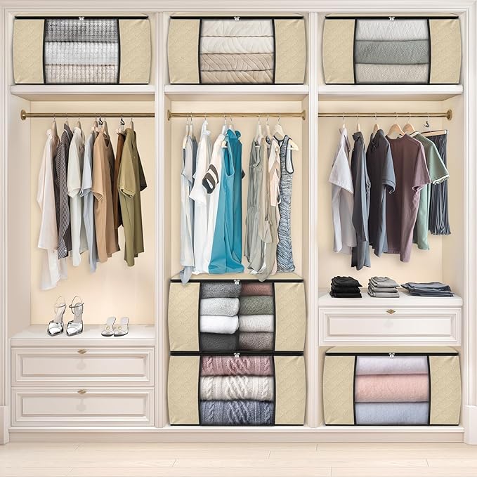 Fab totes 3 Pack Clothes Storage, Beige
