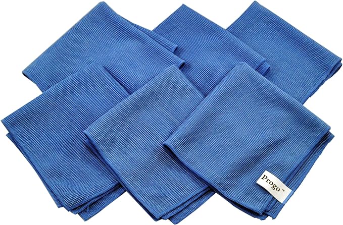 Progo Microfiber Cleaning Cloths for LCD/LED TV, Laptop Computer Screen, iPhone, iPad and More. (6 Pack)
