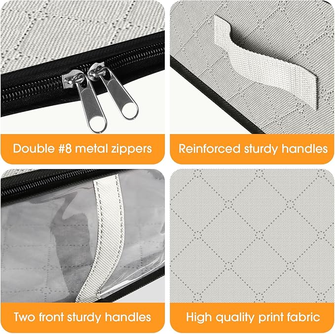 Under Bed Storage Bags 10 Pack, White