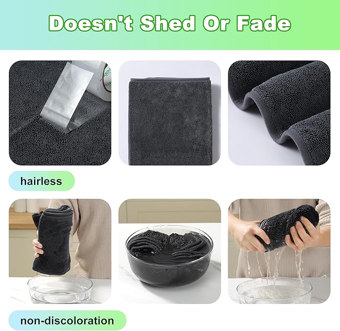 JOYMOOP Microfiber Towels for Cars, 35.4" x 23.6" Car Drying Towel, Dark Gray Reusable Car Towel, Quick Drying Car Microfiber Cleaning Cloth for RVs, SUVs, Trucks