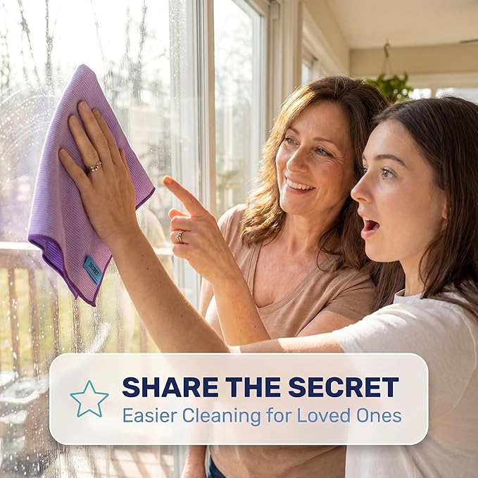 Pure-Sky Microfusion Window Thickened Magic Cleaning Cloth - Microfiber Streak Free Cleaning Cloths Reusable Magic Cleaning Wipes for Windows Glass