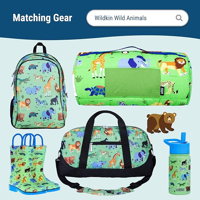 Wildkin Reusable Food Container for Kids – Airtight, Leak Resistant, Dishwasher Safe - Wild Animals