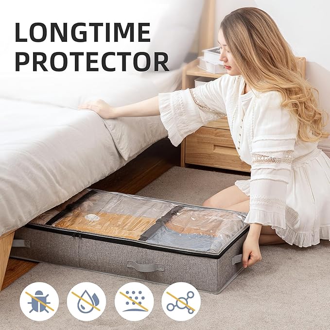 TAILI Under Bed Vacuum Storage Bags for Comforters and Blankets, Save 80% Space