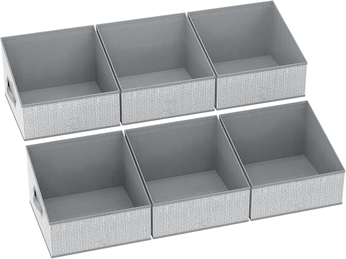 DIMJ Closet Storage Bins - Fabric Storage Baskets for Shelves, Collapsible Closet Organizers and Storage with Handles