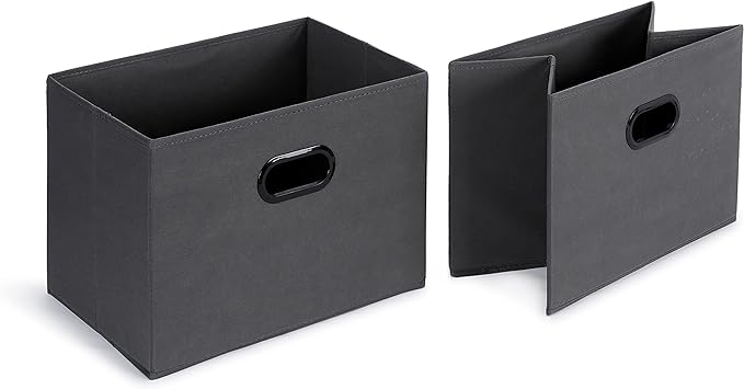 Amazon Basics Freestanding Closet Organizer with Fabric Bins, Drawers and 3 Shelves, Easy to Assemble, Grey, 32.7" x 12.2" x 31"
