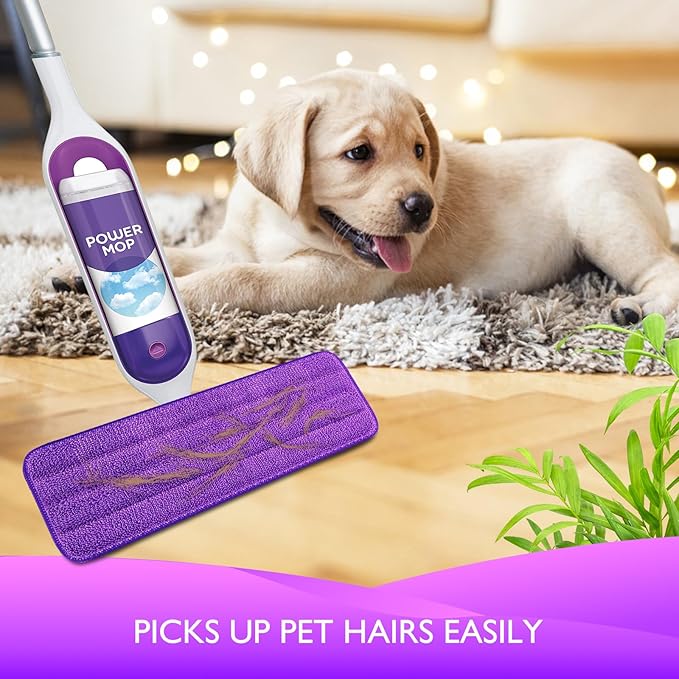 Reusable Power Mop Pads Compatible with Swiffer PowerMop Mop - Swifter Power Mop Pads Refills - Washable Microfiber Pads for Multi-Surface Floor Cleaning, 3 Pack