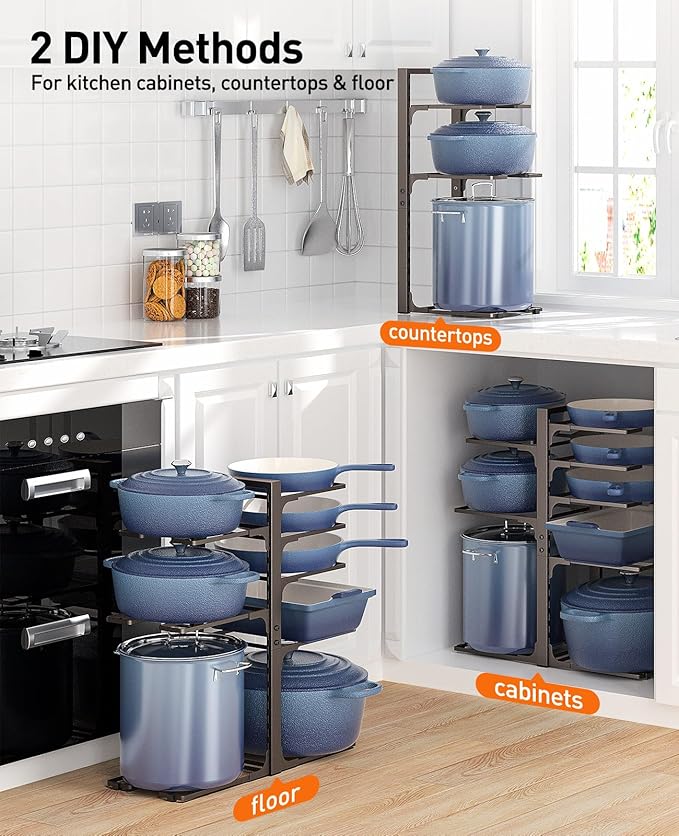 Pots and Pans Organizer under Cabinet, Bronze