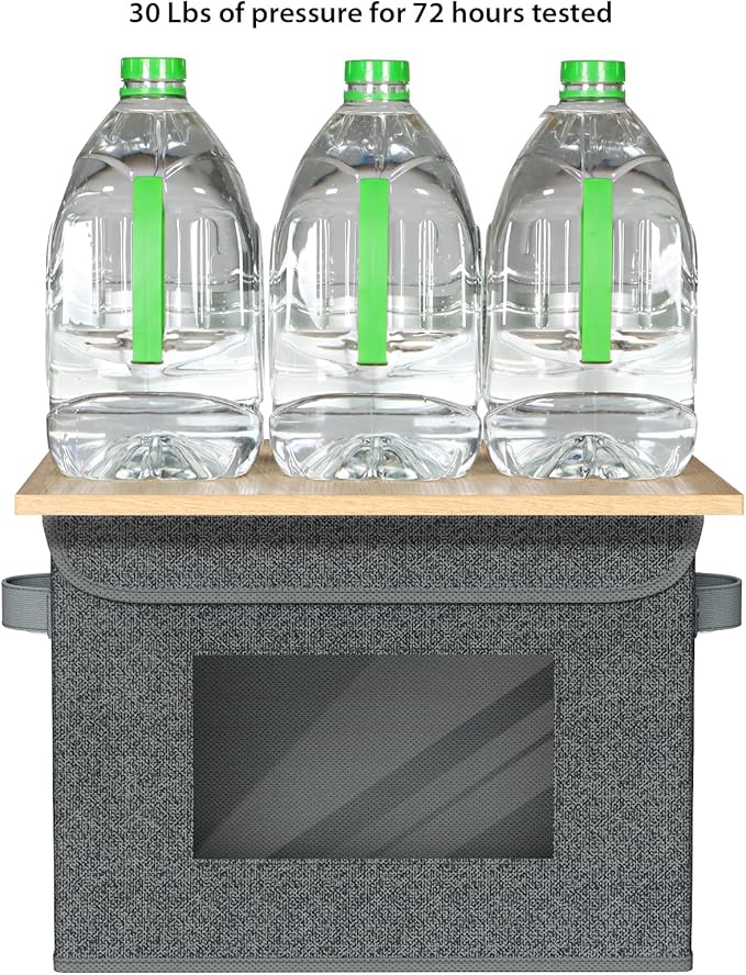 Fabric Foldable Storage Boxes with Lids [4-Pack] Large Stackable Storage Bins