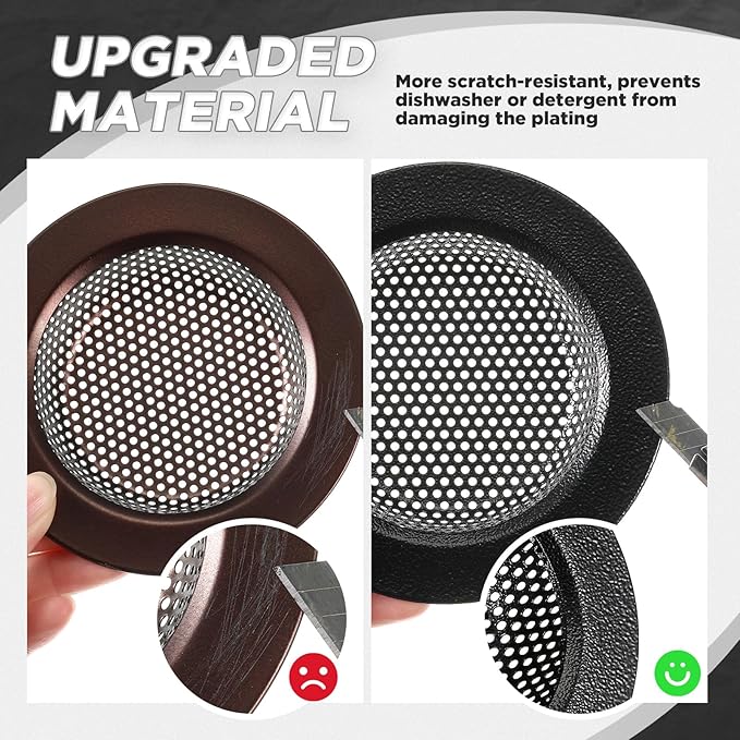 Mudder 3 Pcs Kitchen Sink Strainer & Stopper - Stainless Steel