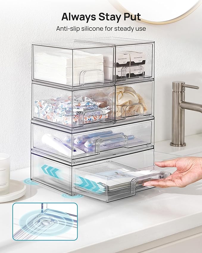 Stackable Storage Drawers Set of 6