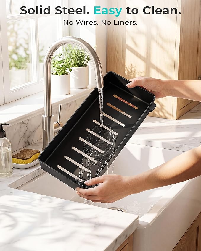 Metal Pull Out Slide Shelf Organizer for Under Sink Organization in Kitchen
