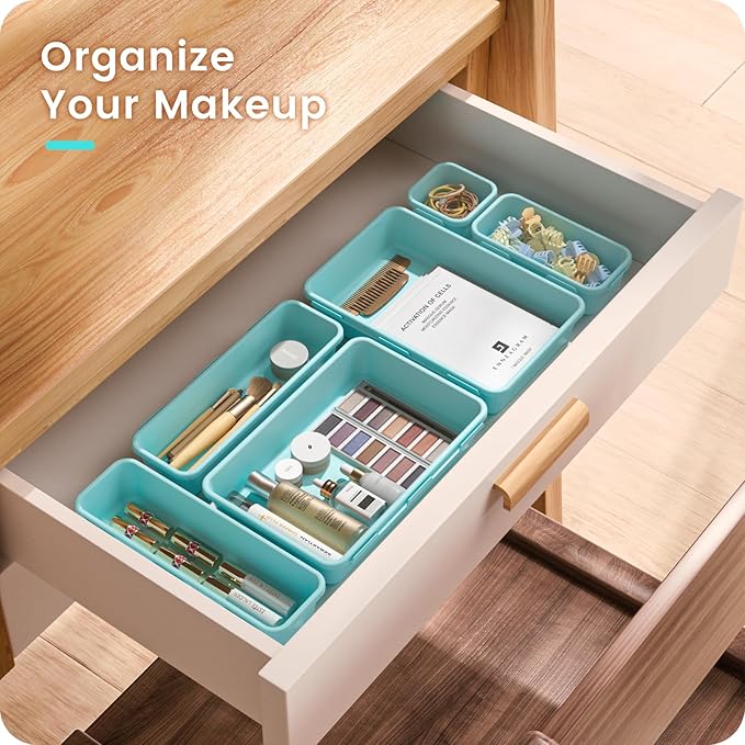 【Military Grade】A-LuGei Drawer Organizer,【𝟱𝗦𝗶𝘇𝗲】Makeup organizer,【Holds 177 Items】Bathroom Organizers and Storage,Organization and Storage
