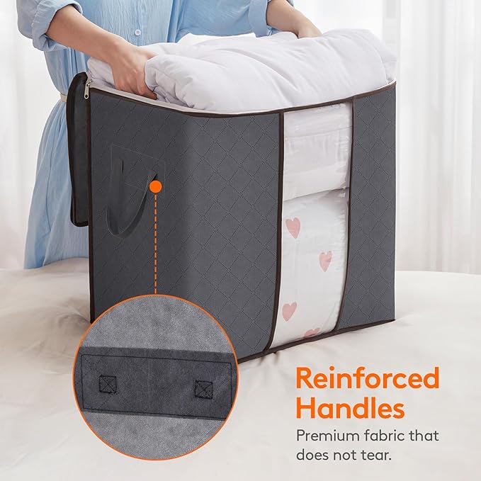 6 Pack 100L Clothes Storage Bins with Lids