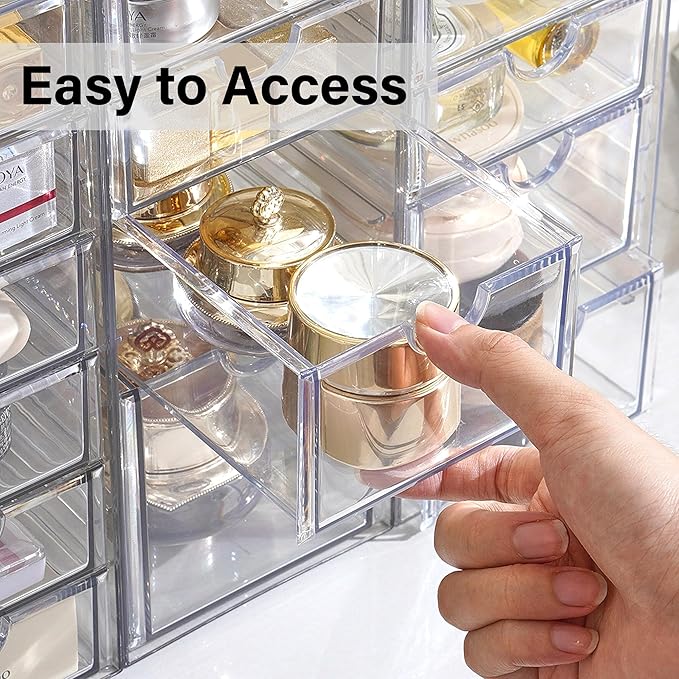 Acrylic Drawer Organizer with 17 Drawers