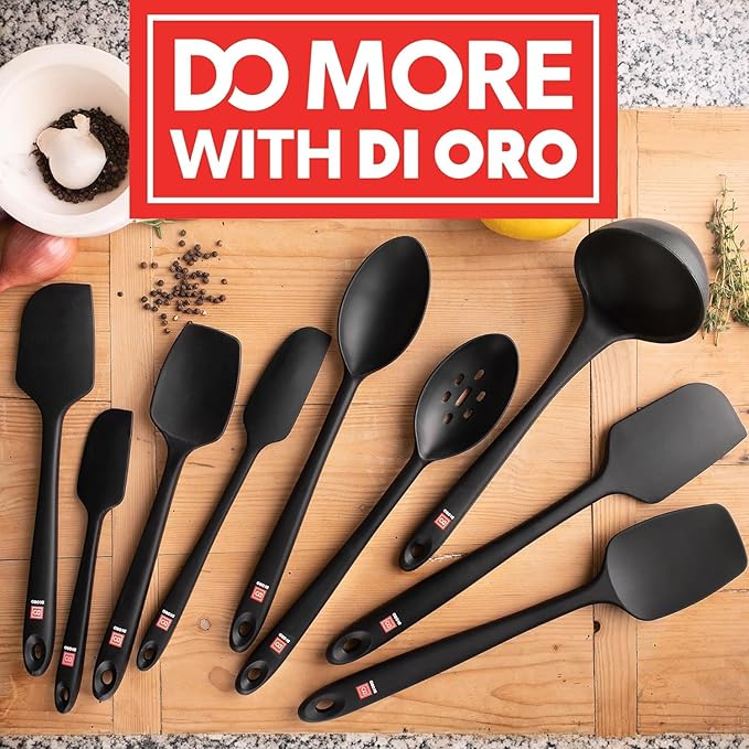 DI ORO 6-Piece Silicone Spatula Set - Rubber Kitchen Utensils for Baking, Cooking & Mixing - Heat-Resistant 600°F BPA Free Spatulas for Nonstick Cookware - Dishwasher Safe (Forest Green)