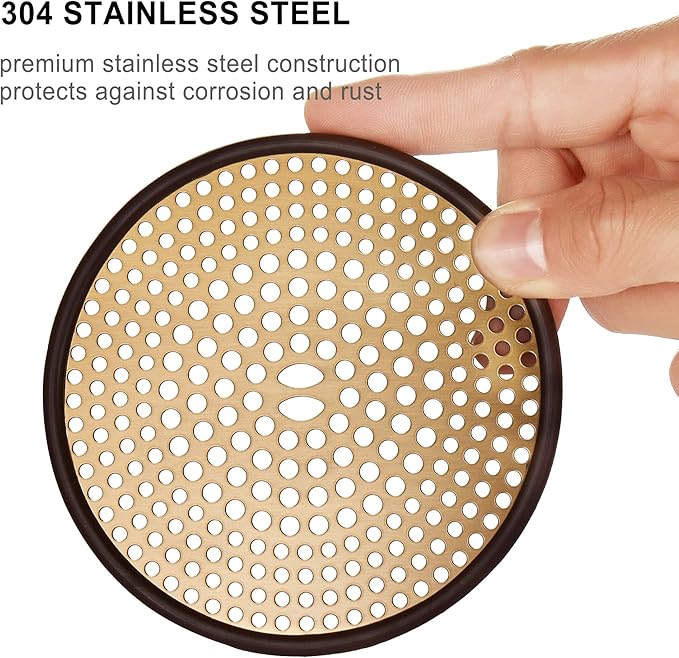 304 Stainless Steel Hair Catcher Shower Drain Cover with Silicone, Shower Stall Drain Strainer, Bathtub Hair Stopper