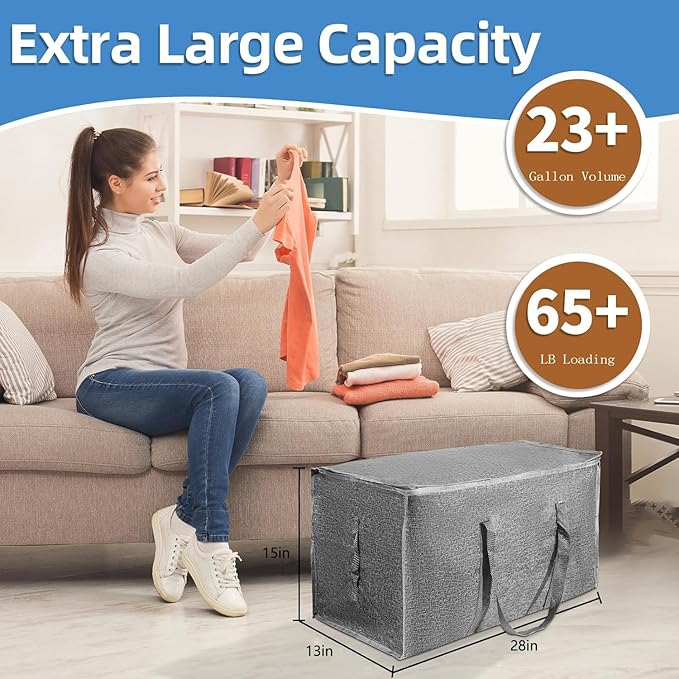 16 Pack-Extra Large Heavy Duty Moving Bags, Gray