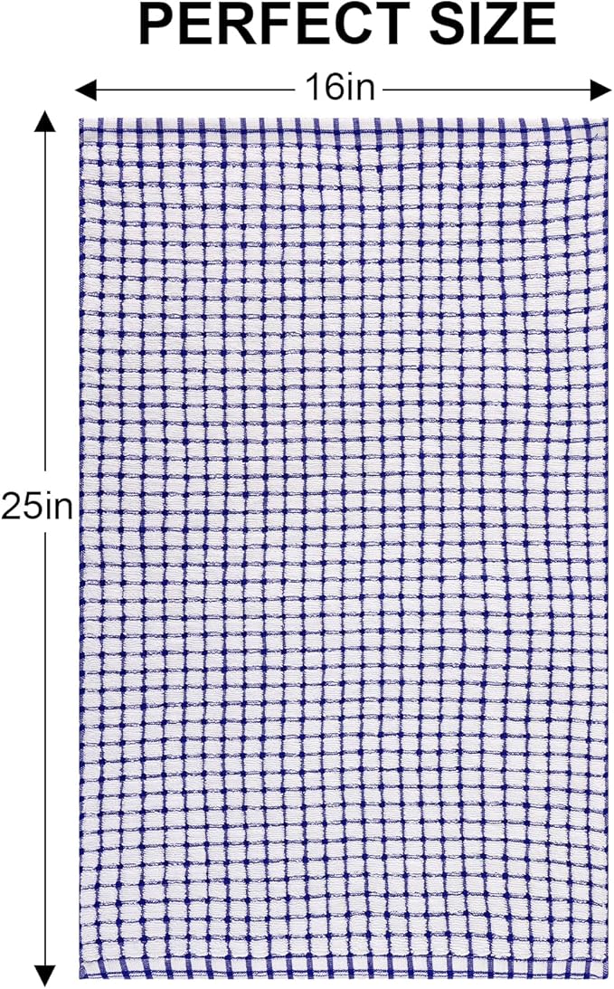 Kitinjoy Cotton 8 Pack Terry Kitchen Towels, 16 x 25 Inches Super Soft and Absorbent Dish Towels, Quick Drying Hand Towels for Kitchen Drying, Multiple Colour