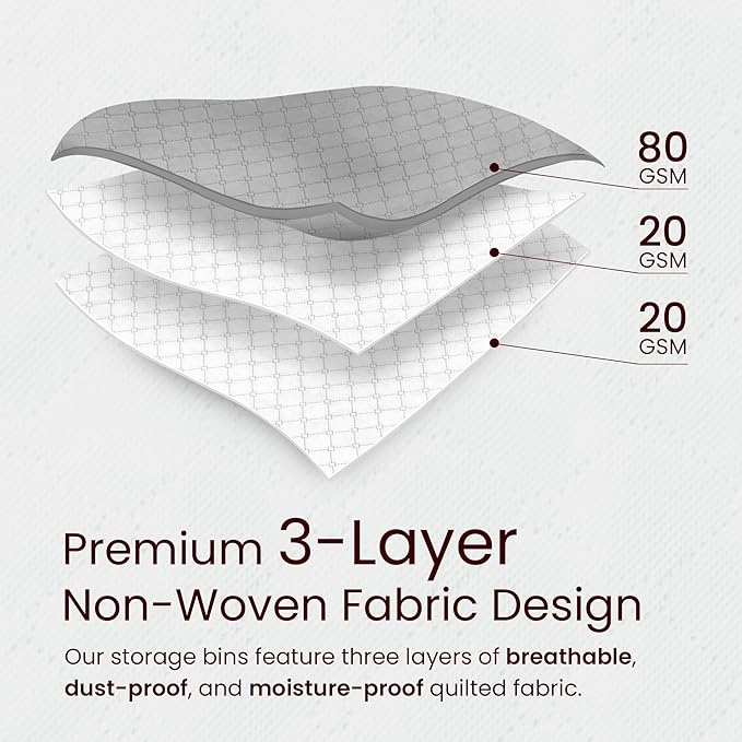 Reli. 60L Clothes Storage Bags (6 Pack) Foldable Closet Organizers & Closet Storage Containers | Foldable Bins with Lids, Handles | Large Clothing Bags for Towels, Toys, Blankets | Grey