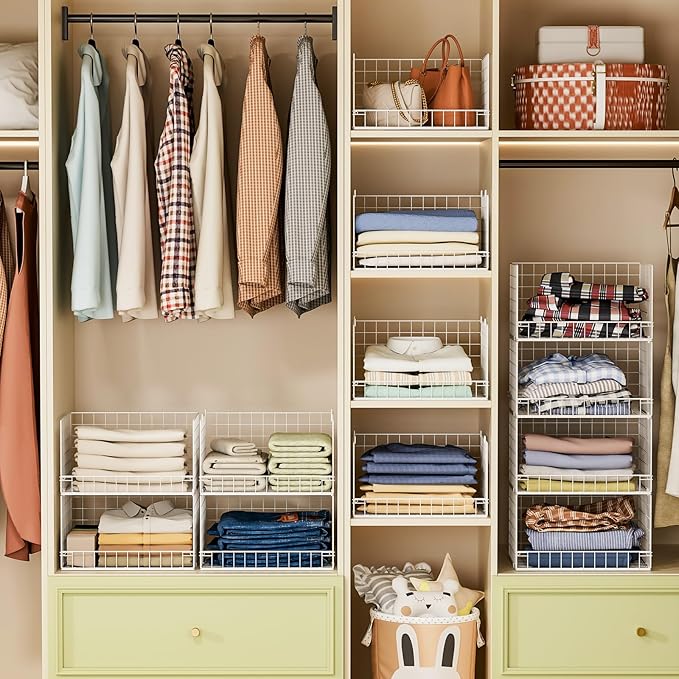 Yociyoga 4-Tier Stackable Closet Organizers and Storage Basket
