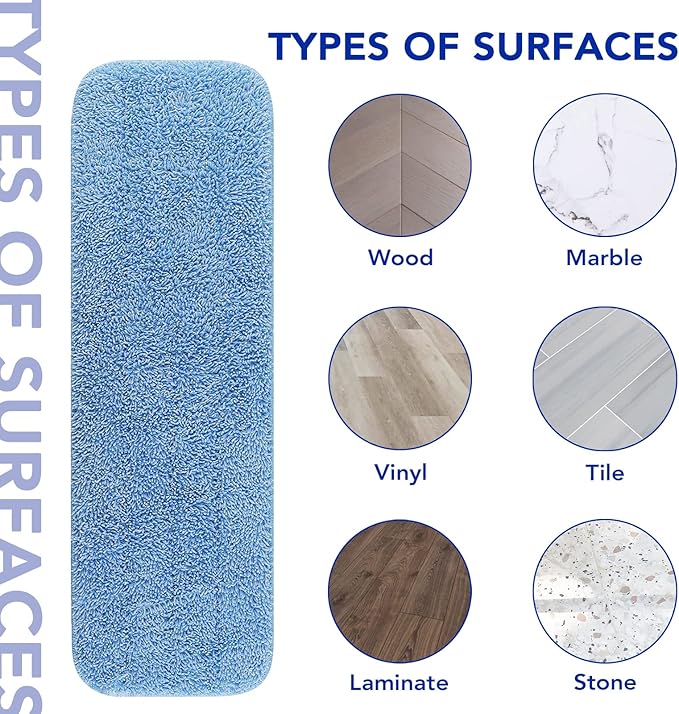 Replacement Mop Pads Fit for Rubbermaid Commercial 18" and 17" Mop - 10 Pack Wet & Dry Commercial Cleaning Reusable Refills Fit for Any Flat System 17 and 18 Inch