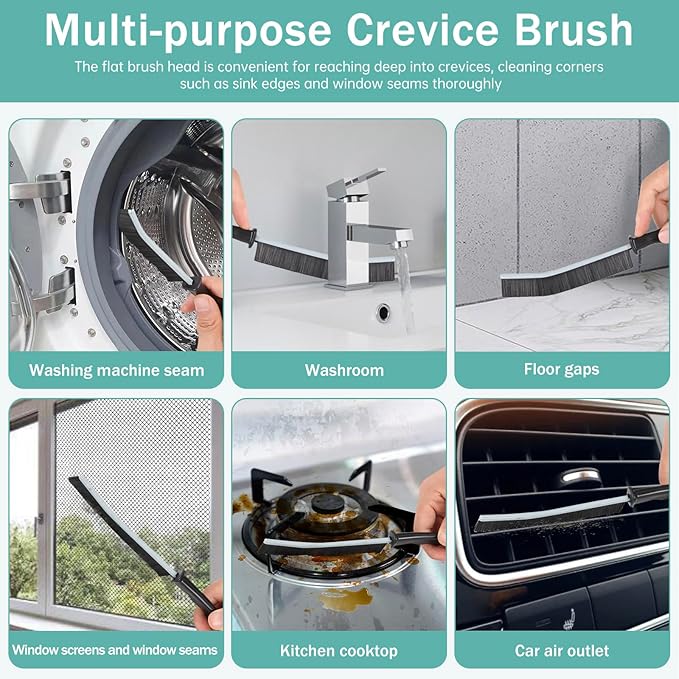 2026 Crevice Brush - 5pc - Grout Cleaning for Tiles, Corners & Slots