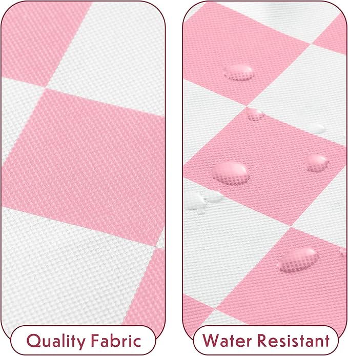 Pink Checkered Clothes Storage Bins, 100L Large Blanket Storage Bags 3 Pack