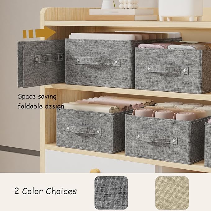 Collapsible Storage Boxes, Fabric Organizer Baskets
