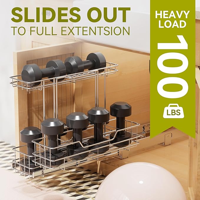 2 Tier Under Sink Organizer 11" W X18 D