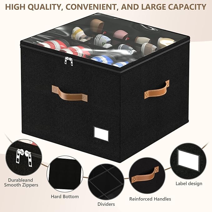 Shoe Organizer for Closet, Black