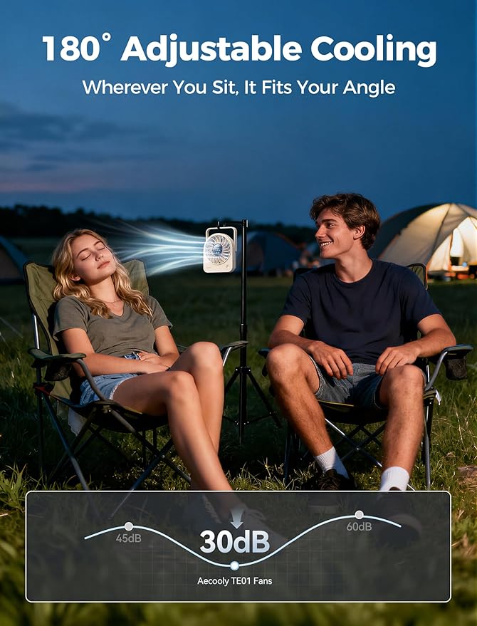 Aecooly Mini Portable Fan, Small Enough to Hold USB Desk Fan, 4 Speeds Quiet Rechargeable [10H Max Cooling Time]