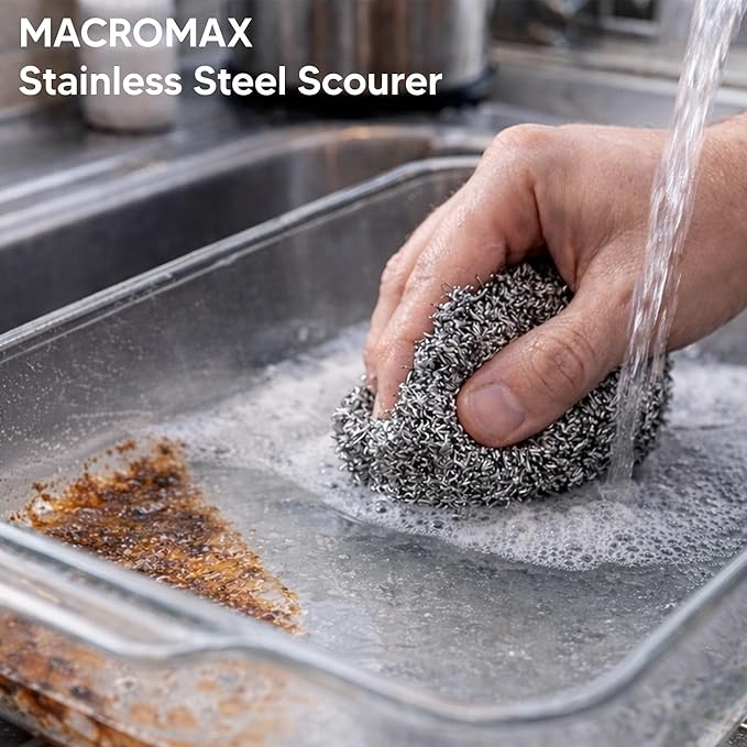 Macrofresh MacroMax 12-Pc Flat Mop and Bucket System: Dual-Chamber Mop for Wet & Dry Use, 5 Microfiber Pads, 10-Pack Freshness Cloths, 15 Sponges, Scourers and Hangers