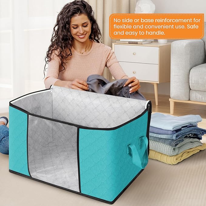 Fab totes 24 Gallons Clothes Storage, 6 Pack,Green