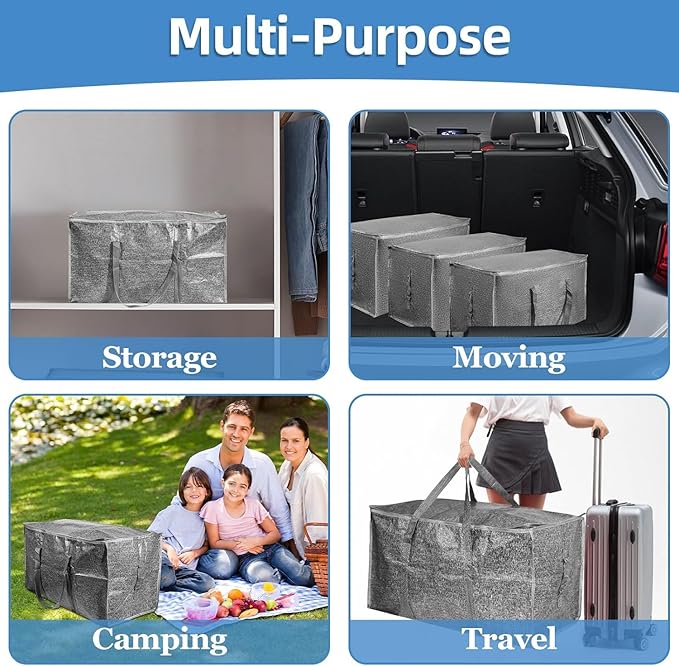 16 Pack-Extra Large Heavy Duty Moving Bags, Gray