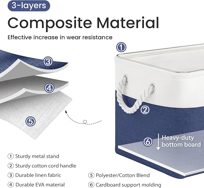 Large Storage Baskets- 15x11x10 inch Storage Bins for Shelves and Closet Organizing, Foldable Fabric Bin for Home Organization Clothes and Laundry