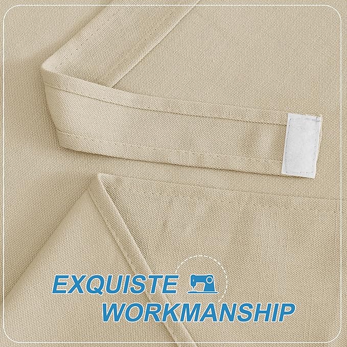 RYB HOME Tricia Faux Linen French Door Curtain - 26" x 69" Beige