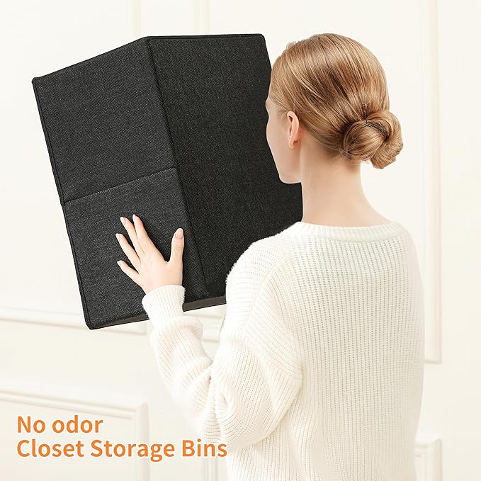 Linen closet organizers and storage, Black, 18½"x11"x8½"