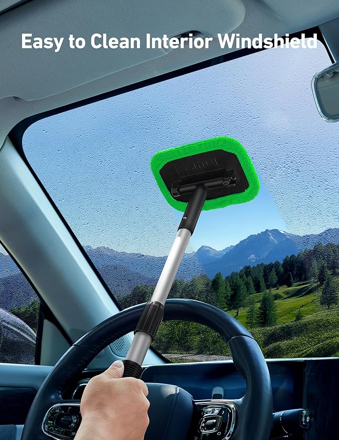 AstroAI Windshield Cleaner - 4 Pads, Extendable Handle