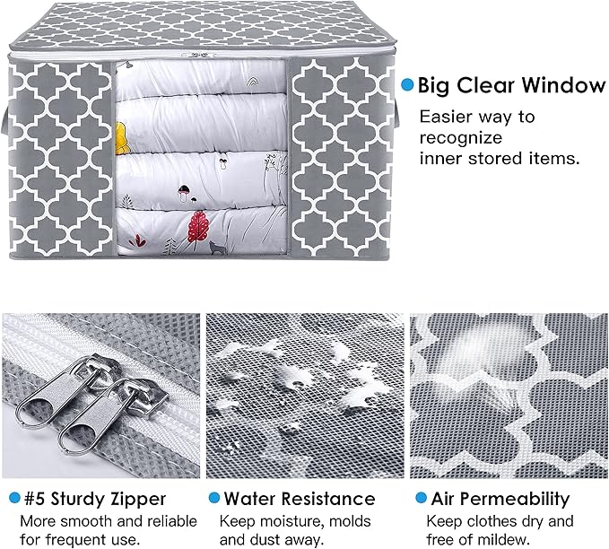 Storage Bags 100L 3-Pack Large Blanket Clothes Organization and Storage