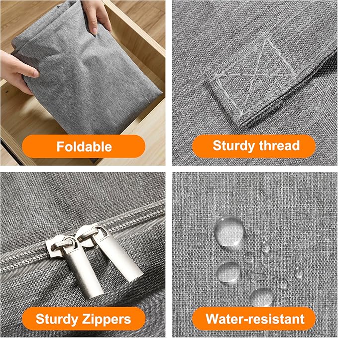 2 Pack 85L Comforter Storage Bags, Extra Large Bedding Storage Bags with Clear Window, Reinforced Handles & Zippers, Foldable Closet Organizers for Blanket Pillow Clothes