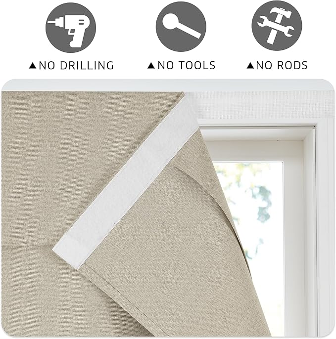 RYB HOME Blackout Curtains - 69" x 26" (1pc) - French Door Privacy