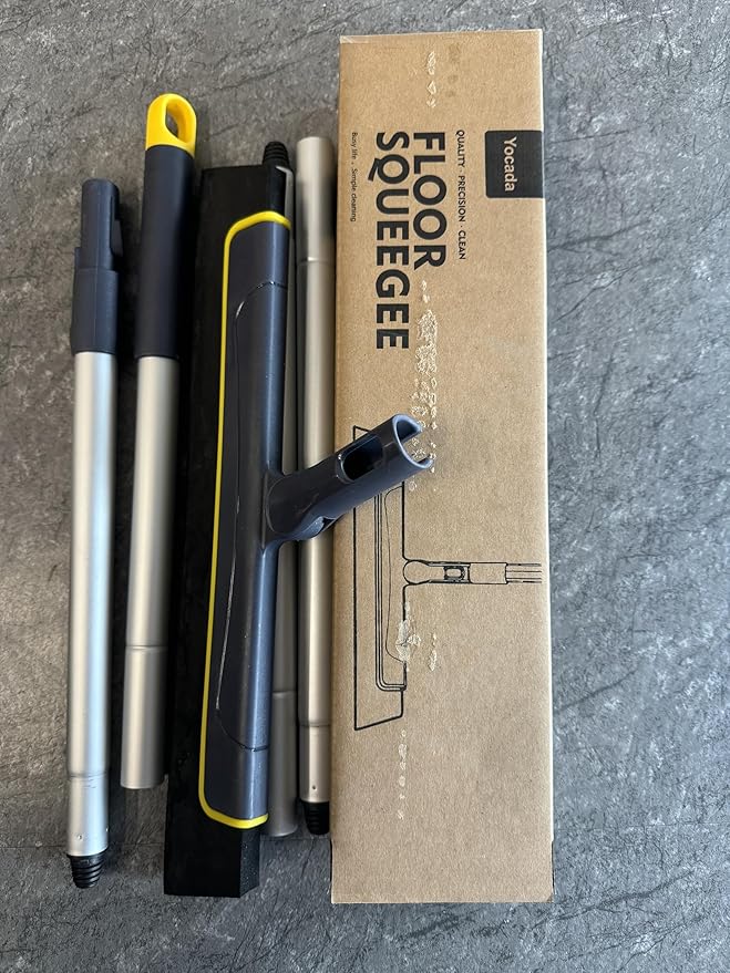 Yocada Floor Squeegee - 6.5ft, EVA Blade - Tile, Pet Hair, Marble Cleaning